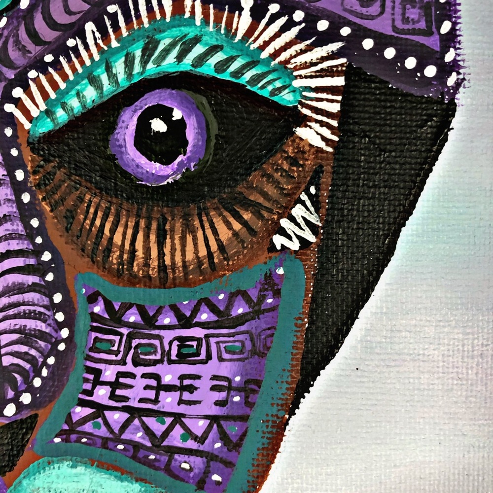 AFRICAN  ABSTRACT ORIGINAL PAINTING - Picture 4 of 5